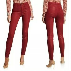 L'AGENCE Mid Rise Size 25 Margot Skinny Jeans  Faux Leather Devred $245